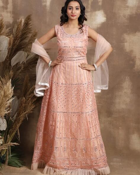 Buy Peach Dresses & Gowns for Women by CHHABRA 555 Online | Ajio.com