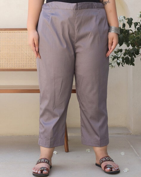 Women Ankle-Length Pants with Insert Pocket Price in India