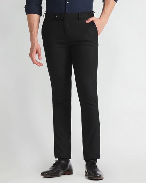 Arrow Men Slim Fit Flat-Front Trousers