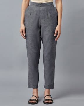 aurelia Textured Ankle-Length Pants with Insert Pockets-picture-14