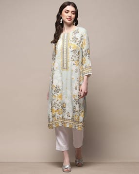 biba Women Floral Print Straight Kurta-picture-49