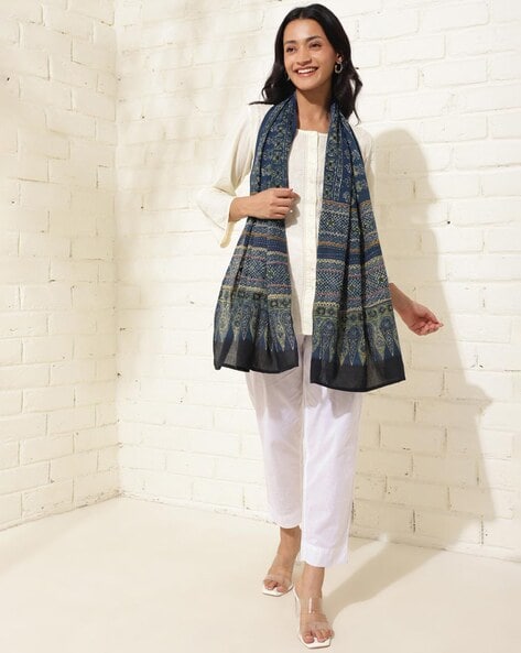 Women Tribal Print Cotton Stole Price in India