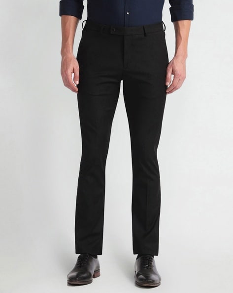 Arrow Men Regular Fit Flat-Front Trousers