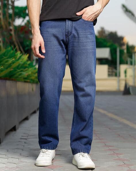 Relaxed Fit Most Popular Men's Jeans 2019 Men Lightly Washed - Main Image