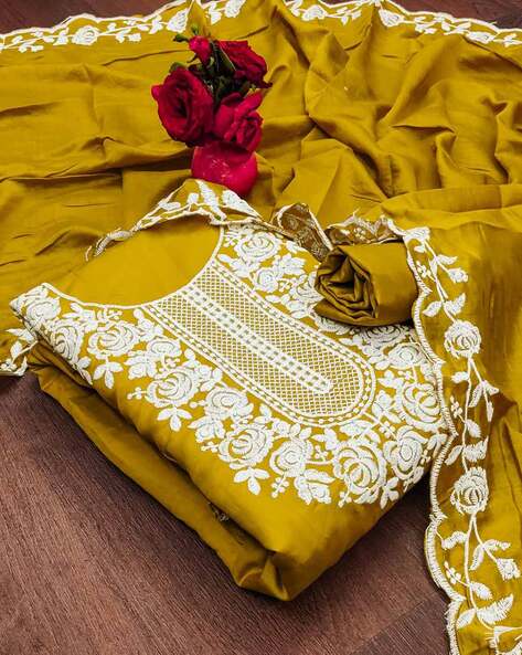 Buy Yellow Dress Material for Women by LEELI PEERI DESIGNER Online