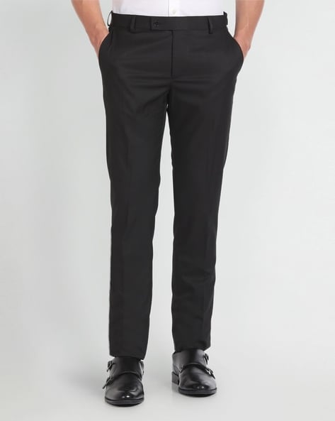 Arrow Men Regular Fit Flat-Front Trousers