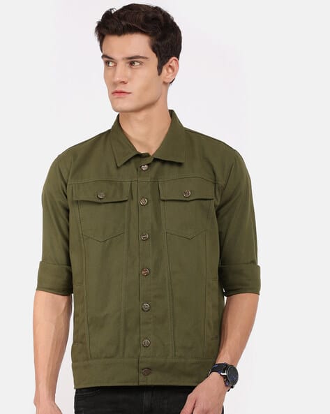 Denim Jacket with Button Closure