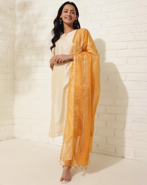 Women Embroidered Silk Dupatta Price in India