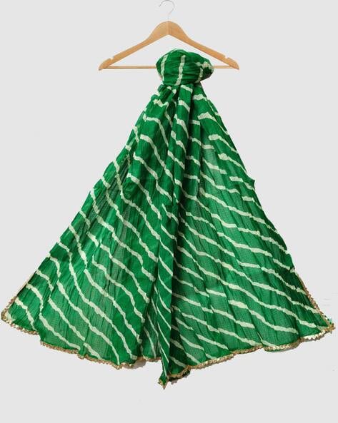 Women Printed Dupatta with Lace Border Price in India