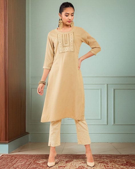 Soch Women Embroidered Straight Kurta