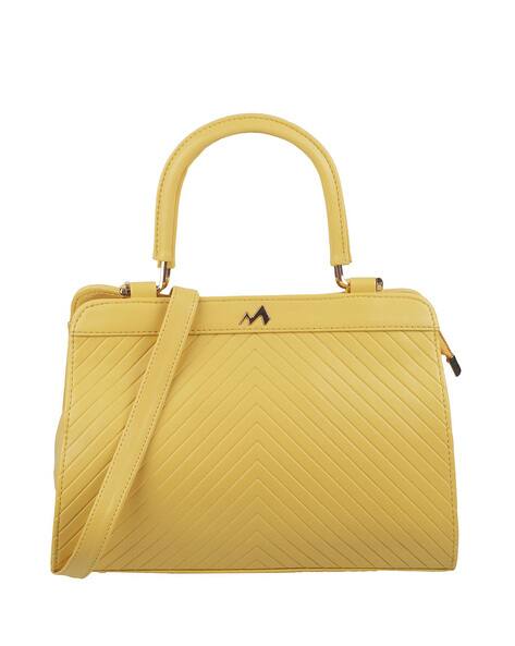 Striped Satchel Bag with Detachable Strap