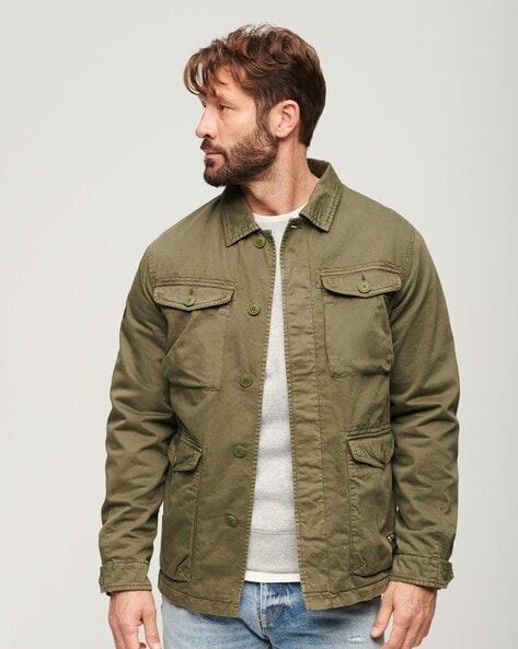 Men Military M65 Embroidered Lightweight Jacket