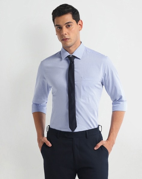 Men Self-Design Slim Fit Shirt