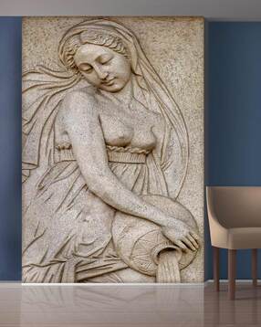 White Beautiful Lady Mural Wallpaper