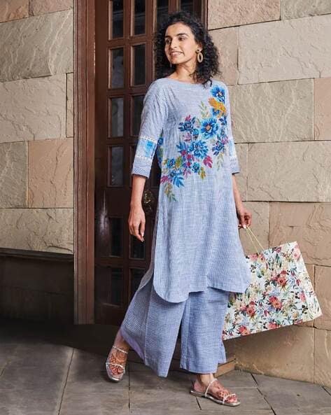 Buy Blue Kurta-Bottom Set for Women by Biba Online