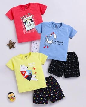 toonyport Boys Pack of 6 Graphic Print T-Shirts with Shorts-picture-39