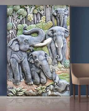 999store Green Forest and Elephant Mural Wallpape-picture-22