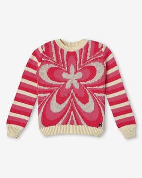 ed-a-mamma Girls Floral Jacquard-Knit Sweater-picture-52