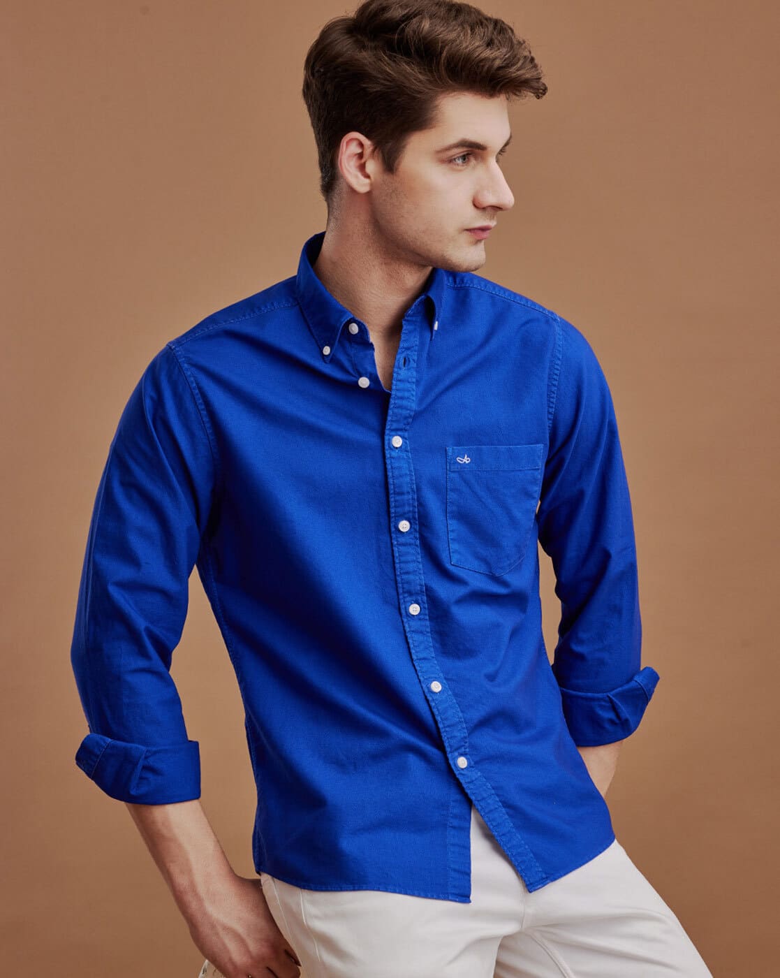 Buy Royal blue Shirts for Men by Aldeno Online