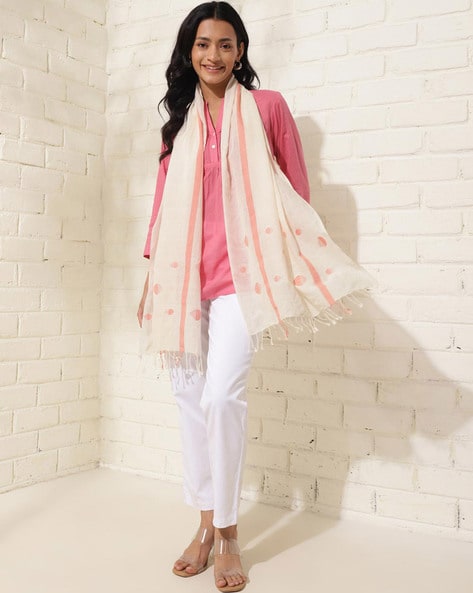 Women Printed Stole with Tassels Price in India