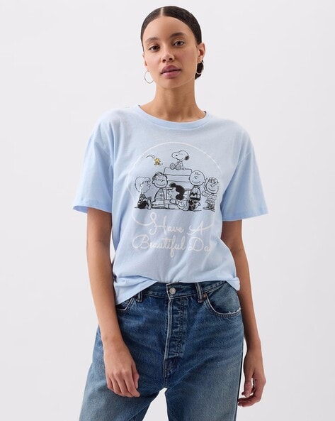 Graphic Print Crew-Neck Short-Sleeves T-Shirt