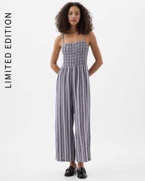gap Women Smocked-Neck Linen Jumpsuit-picture-16