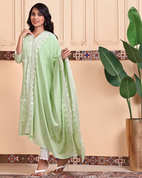 Embroidered Straight Kurta Set Price in India