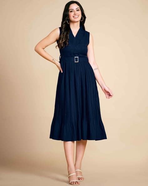 Women Sleeveless Fit & Flare Dress