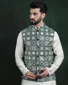 sojanya Embroidered Regular Fit Nehru Jacket-picture-34
