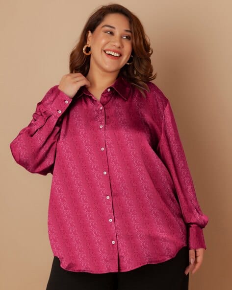 Zink London Women Oversized Fit Printed Shirt
