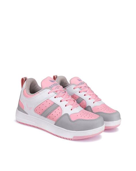 BERSACHE Women Colourblock Running Shoes with Lace-Fastening