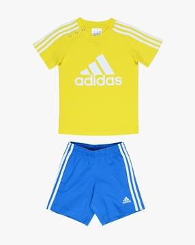 adidas kids I Badge of Sports 3 Stripes T-Shirt & Shorts Set-picture-31