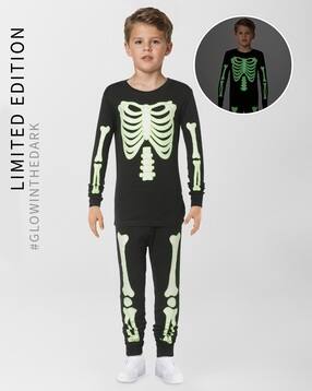 Boys Skeleton Printed Round Neck Sweatshirt