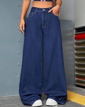 Lightly Washed High-Rise Baggy Fit Jeans