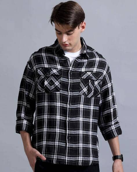ALOUND OVERSIZED CHECK SHIRTS 新品　Mサイズ Buy SiliSoul Men Oversized Fit Checked Shirt Online | Ajio.com