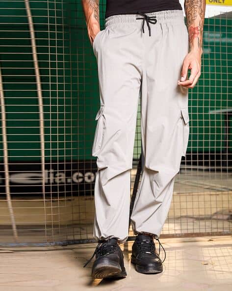 Baggy Cargo Mens Elastic Cargo Pants Highlander Men Light Blue