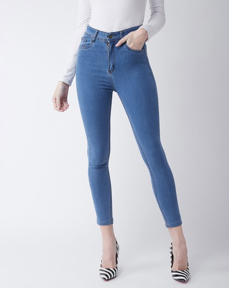 Lightly Washed High-Rise Skinny Fit Jeans