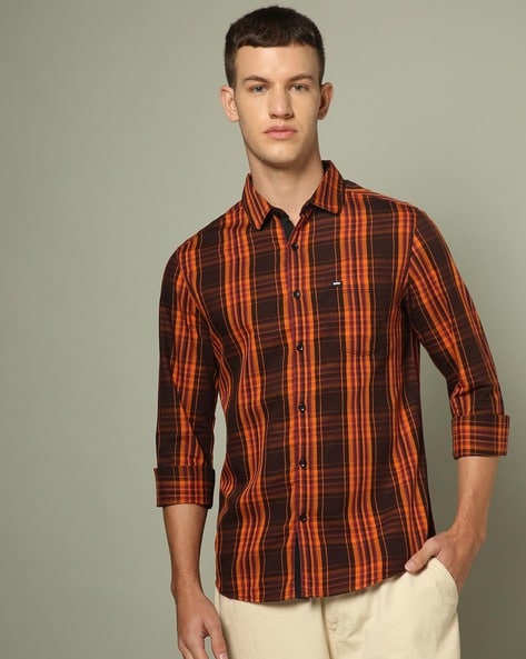 Spykar Men Checked Slim Fit Shirt