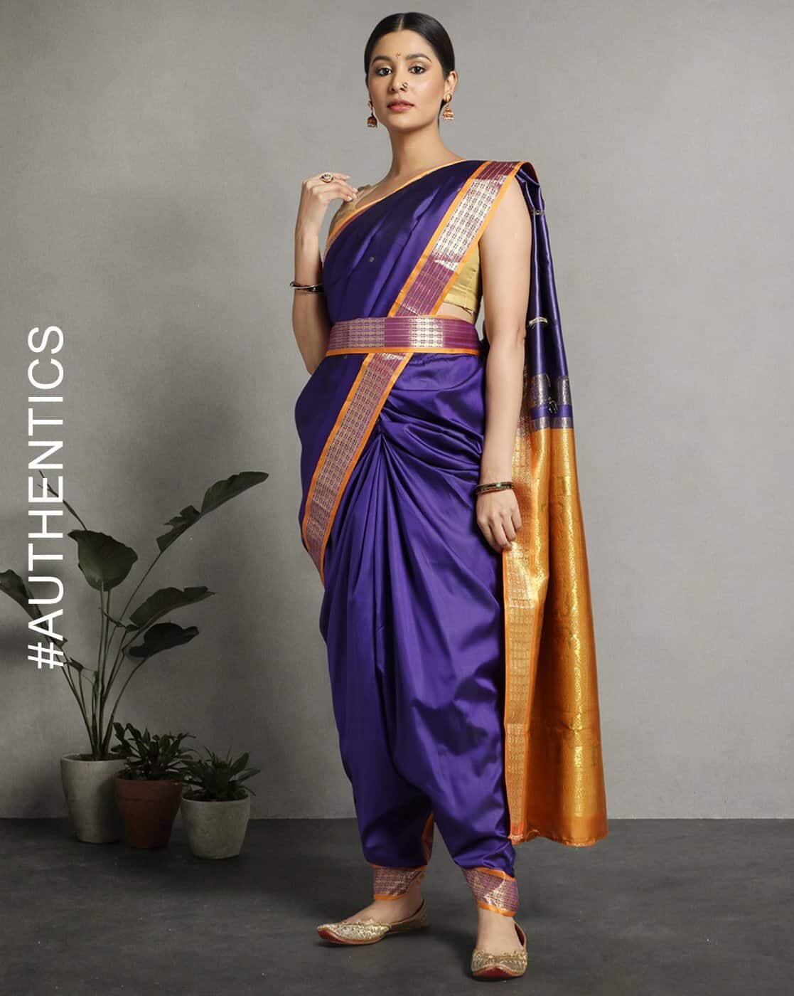 Buy Purple Sarees for Women by Indie Picks Online