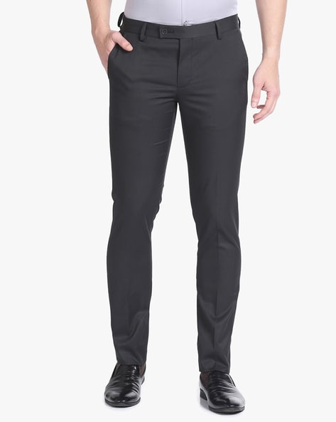 Arrow Men Slim Fit Flat-Front Trousers