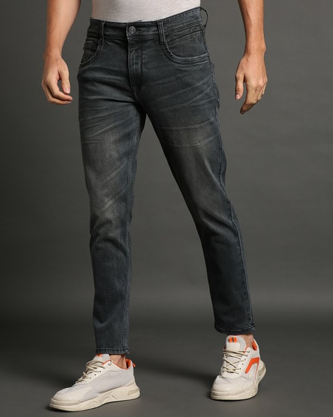 Men Light-Wash Slim Fit Jeans