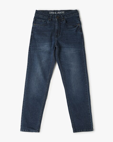 Boys Mid-Wash Straight Fit Jeans