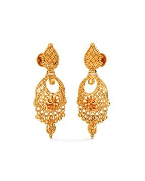 Women Yellow Gold Drop Earrings-image-46