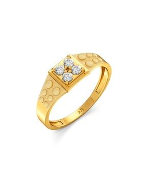 joyalukkas Men Yellow Gold Stone-Studded Band Ring-picture-44