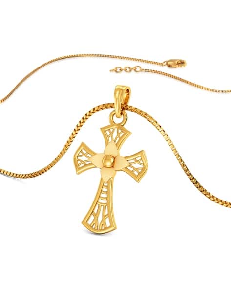 Women Yellow Gold Cross Pendant