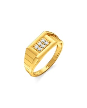 joyalukkas Men Yellow Gold Stone-Studded Band Ring-picture-42