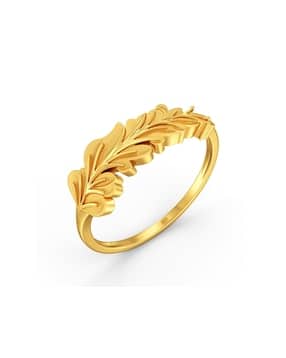 Women Yellow Gold Leaf Ring
