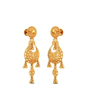 Women Yellow Gold Drop Earrings-image-47