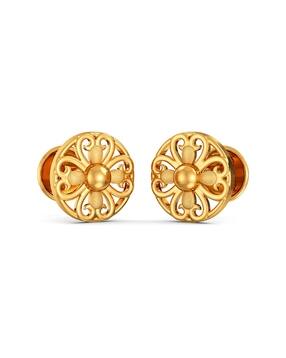 Women Yellow Gold Stud Earrings-image-39