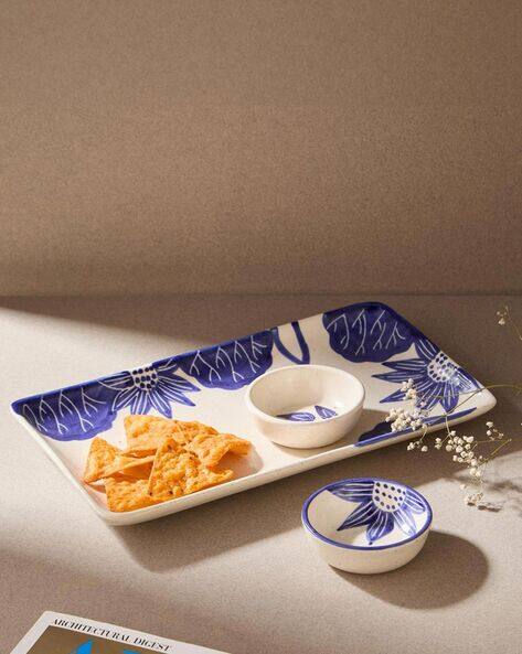 Rectangular Ceramic Chip Dip Platter